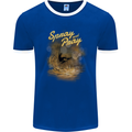 Kitesurfing Spray and Pray Mens Ringer T-Shirt FotL Royal Blue/White