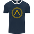 Lambda Gym Spartan Bodybuilding Fitness Mens Ringer T-Shirt FotL Navy Blue/White