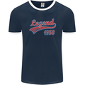 Legend Since 65th Birthday 1958 Mens Ringer T-Shirt FotL Navy Blue/White