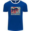 Goldendoodle Dog Art Mens Ringer T-Shirt FotL Royal Blue/White