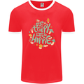 Stay Trippy Hippy Magic Mushrooms Drugs Mens Ringer T-Shirt FotL Red/White