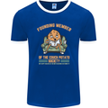 Funny Lazy Couch Potato Watchng TV & Movies Mens Ringer T-Shirt FotL Royal Blue/White