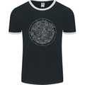 Mechanical Watch Line Drawing Timepiece Mens Ringer T-Shirt FotL Black/White