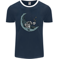 Cryptocurrency Mining the Moon Mens Ringer T-Shirt FotL Navy Blue/White