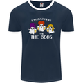 Halloween I'm Just Here For the Boos Mens Ringer T-Shirt FotL Navy Blue/White