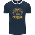 A Poodle Dog Mens Ringer T-Shirt FotL Navy Blue/White