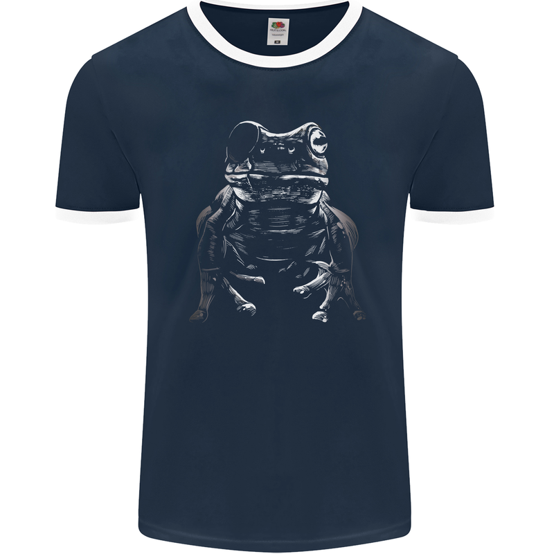 A Frog With an Eyepatch Mens Ringer T-Shirt FotL Navy Blue/White