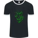 Demon Skull Devil Satan Grim Reaper Gothic Mens Ringer T-Shirt FotL Black/White