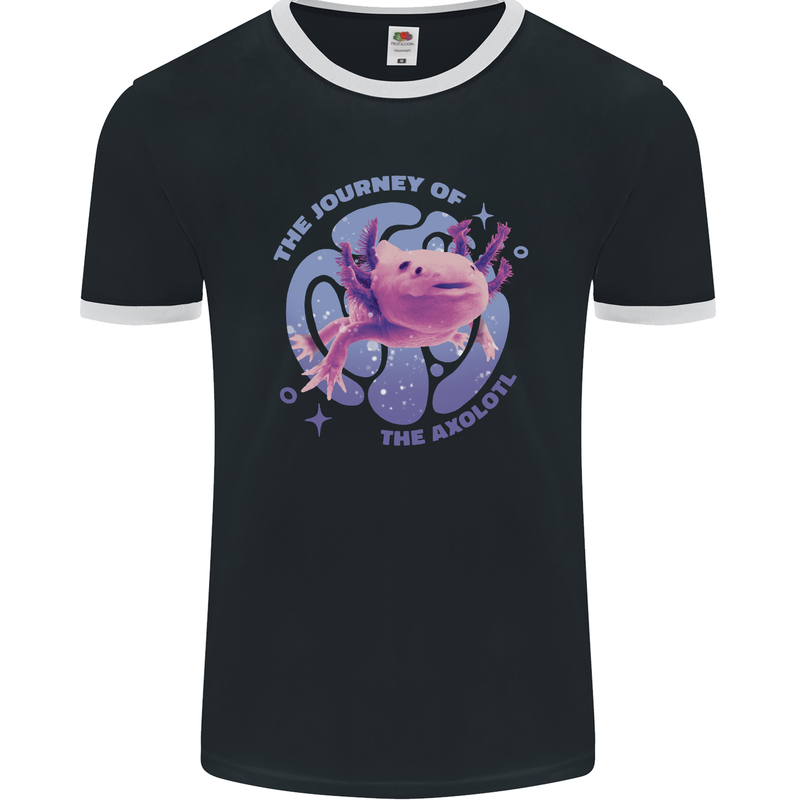 The Journey of the Axolotl Mens Ringer T-Shirt FotL Black/White