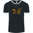 A Sunflower Butterfly Mens Ringer T-Shirt FotL Black/White