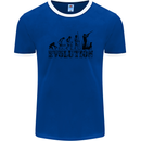 Evolution of a Hunter Funny Hunting Hunt Mens Ringer T-Shirt FotL Royal Blue/White