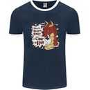 When a Dragon Smiles Fantasy RPG Mens Ringer T-Shirt FotL Navy Blue/White