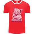Breast Cancer Awareness October Cat Mens Ringer T-Shirt FotL Red/White