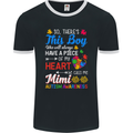 Boy Calls Me Mimi Autistic Autism Awareness Mens Ringer T-Shirt FotL Black/White