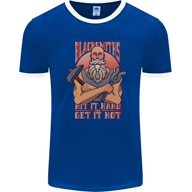 Funny Blacksmith Quote Mens Ringer T-Shirt FotL Royal Blue/White