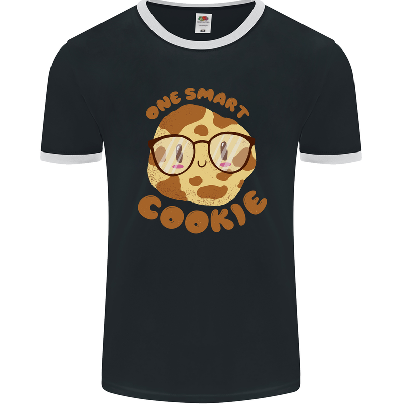 A Smart Cookie Funny Food Nerd Geek Science Mens Ringer T-Shirt FotL Black/White