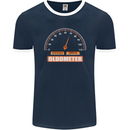 70th Birthday 70 Year Old Ageometer Funny Mens Ringer T-Shirt FotL Navy Blue/White