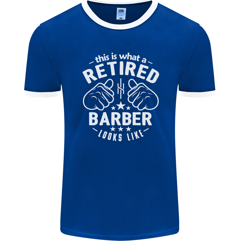 This Is What a Retired Barber Looks Like Mens Ringer T-Shirt FotL Royal Blue/White