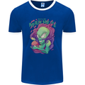 All Mad Here Alien Magic Mushrooms Mens Ringer T-Shirt FotL Royal Blue/White