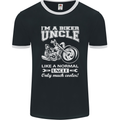 Biker Uncle Like a Normal Uncle's Day Funny Mens Ringer T-Shirt FotL Black/White