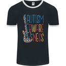 Autism Awareness Guitar Guitarist Mens Ringer T-Shirt FotL Black/White