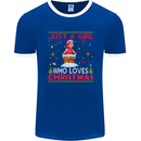 Just a Girl Who Loves Christmas Funny Mens Ringer T-Shirt FotL Royal Blue/White