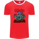 Cathulhu Funny Cat Cthulhu Parody Kraken Mens Ringer T-Shirt FotL Red/White