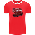 American Badass Muscle Car Mens Ringer T-Shirt FotL Red/White