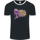 Spore Me the Details Funny Mushroom Mens Ringer T-Shirt FotL Black/White