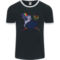 Cat Gay AF LGBT Gay Pride Mens Ringer T-Shirt FotL Black/White