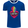 LGBTQI+ Rights Gay Pride Awareness LGBT Mens White Ringer T-Shirt Royal Blue/White