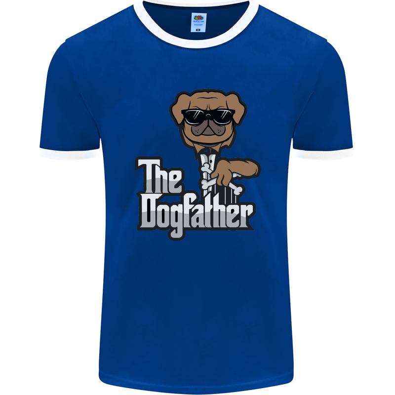 The Dog Father Funny Fathers Day Dad Daddy Mens Ringer T-Shirt FotL Royal Blue/White