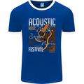 Acoustic Music Country & Western Guitar Mens Ringer T-Shirt FotL Royal Blue/White