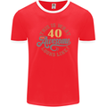 40th Birthday 40 Year Old Awesome Looks Like Mens Ringer T-Shirt FotL Red/White