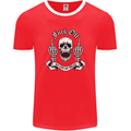 Fook Off My Life Rules Skull Finger Flip Mens Ringer T-Shirt FotL Red/White