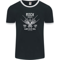 Rock Music Salute Mens Ringer T-Shirt FotL Black/White