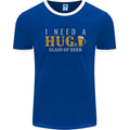 I Need a Huge Glass of Beer Funny Alcohol Mens Ringer T-Shirt FotL Royal Blue/White