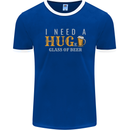 I Need a Huge Glass of Beer Funny Alcohol Mens Ringer T-Shirt FotL Royal Blue/White