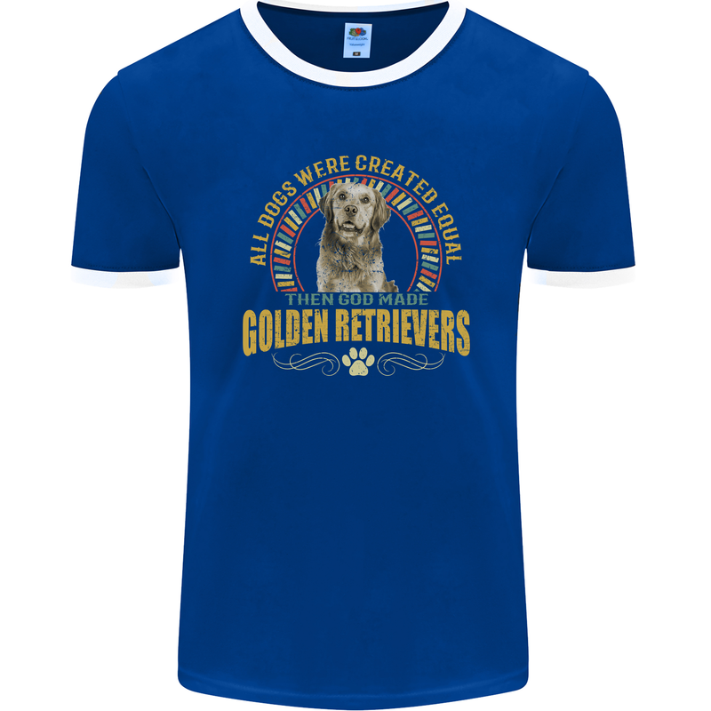 A Retriever Dog Mens Ringer T-Shirt FotL Royal Blue/White