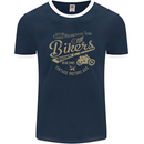 Bikers Speedway Racing Mens Ringer T-Shirt FotL Navy Blue/White