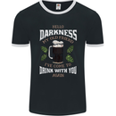 Hello Darkness My Old Friend Funny Guiness Mens Ringer T-Shirt FotL Black/White