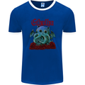 Cathulhu Funny Cat Cthulhu Parody Kraken Mens Ringer T-Shirt FotL Royal Blue/White