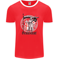 Knights Templar St Georges Day Beauseant Mens White Ringer T-Shirt Red/White