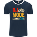 DJ Mode On DJing Music Mens Ringer T-Shirt FotL Navy Blue/White