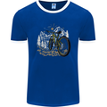 Mountain Bike Bicycle Cycling Cyclist MTB Mens Ringer T-Shirt FotL Royal Blue/White