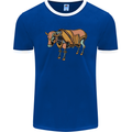 A Steampunk Bull Mens Ringer T-Shirt FotL Royal Blue/White