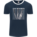 Chef I Play With Knives Mens Ringer T-Shirt FotL Navy Blue/White