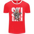 Ski Queen Funny Skiing Winter Sports Mens Ringer T-Shirt FotL Red/White