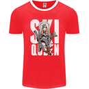 Ski Queen Funny Skiing Winter Sports Mens Ringer T-Shirt FotL Red/White