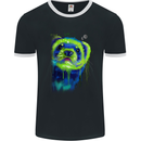 A Ferret Watercolour Mens Ringer T-Shirt FotL Black/White